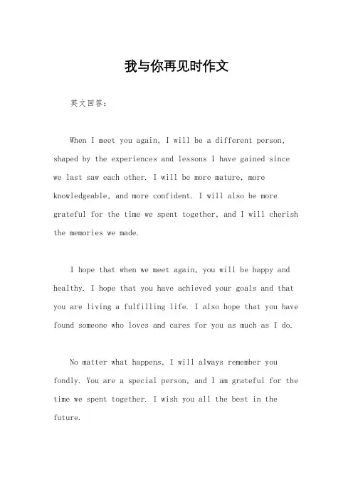 我与你再见时作文