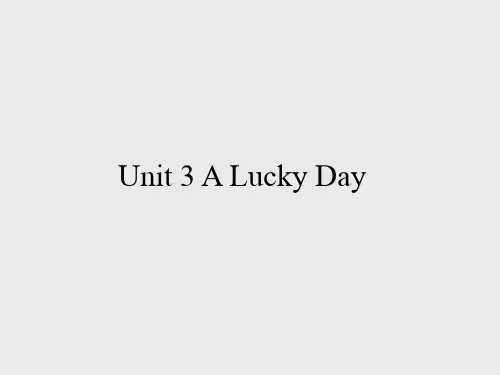 粤人版开心学英语三年级起点小学六年级英语下册Unit 3 A Lucky Day_课件1