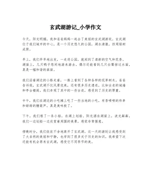 玄武湖游记_小学作文