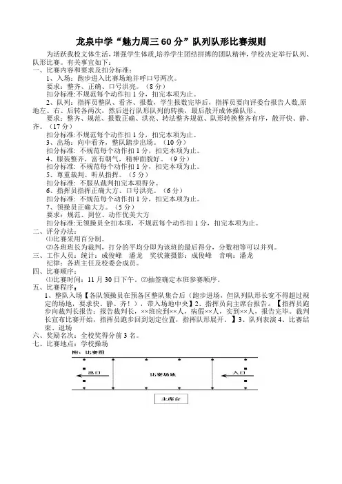 队列队形广播体操竞赛规则