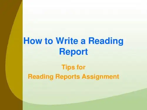 Writing Book Reports