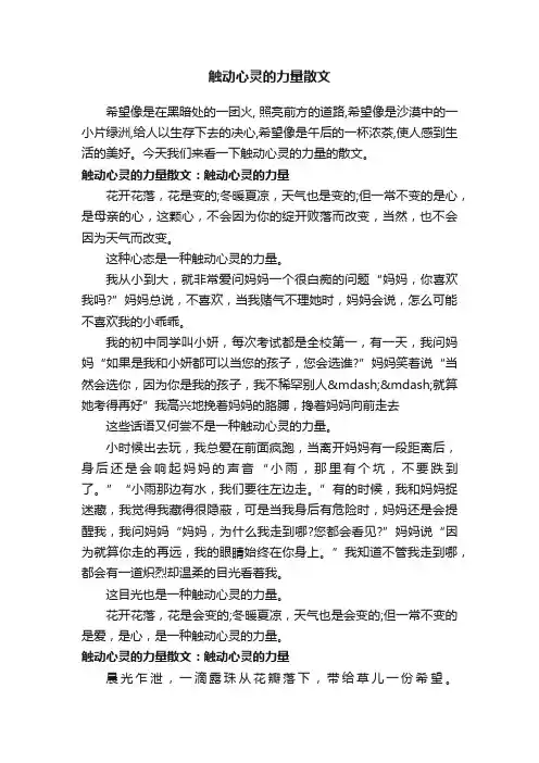 触动心灵的力量散文