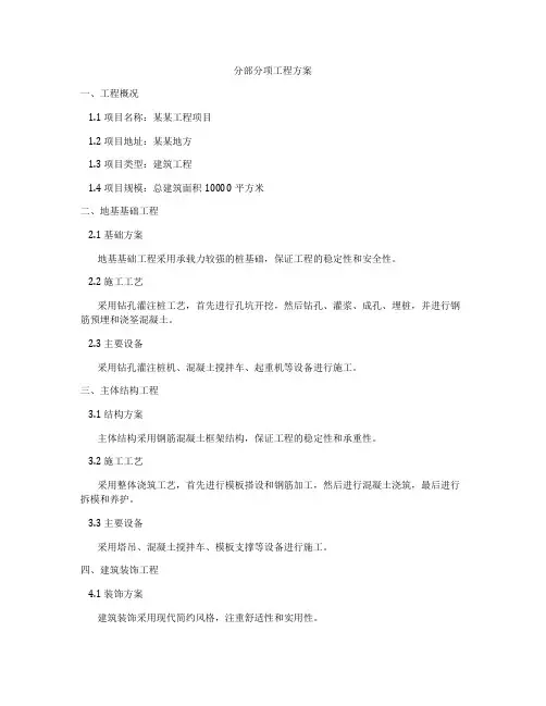 分部分项工程方案