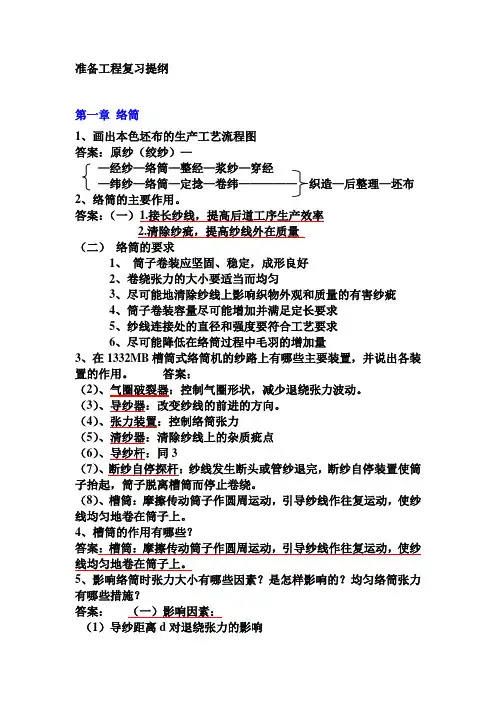 机织复习提纲