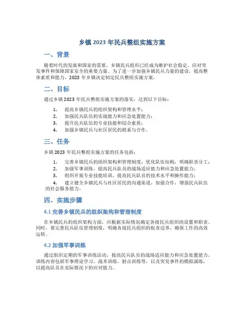乡镇2023年民兵整组实施方案 (3)