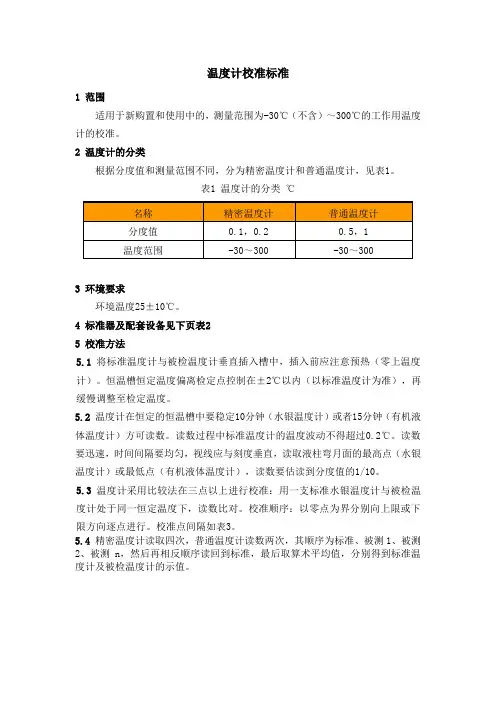 温度计校准规程