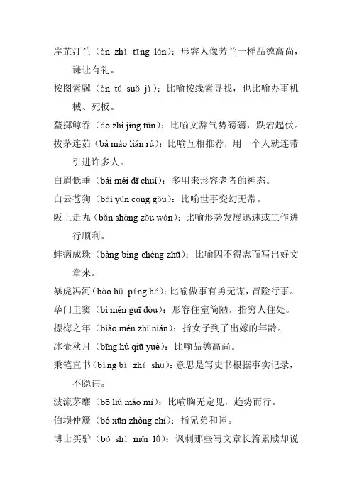 意想不到的小众成语,令人惊艳的成语,生僻成语学习