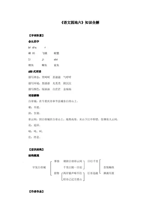 人教部编版小学三年级语文上册《语文园地六》知识全解