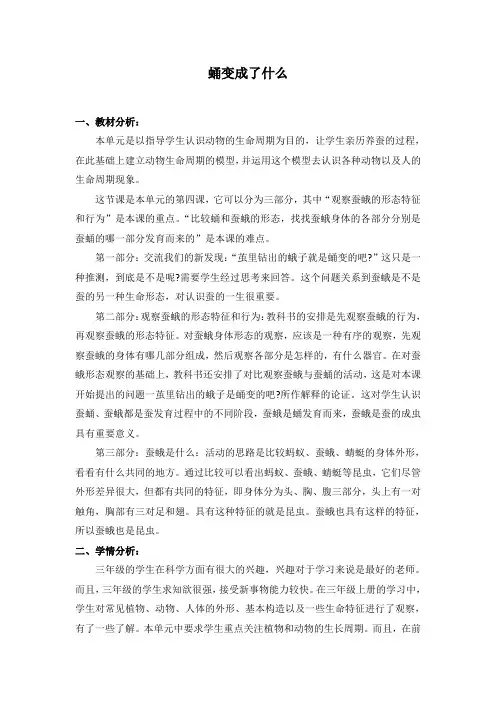 蛹变成了什么(教案1)