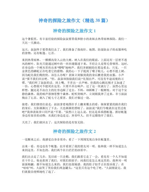 神奇的探险之旅作文(精选38篇)