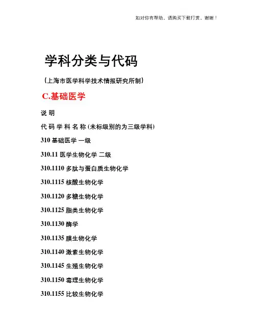 医学学科专业分类及代码.doc
