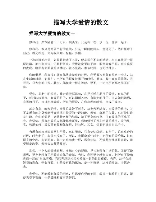描写大学爱情的散文