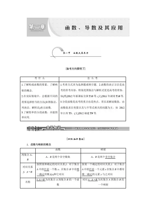 高考总复习——第二章 函数、导数及其应用