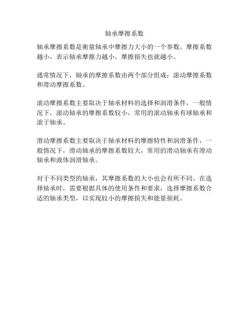 轴承摩擦系数
