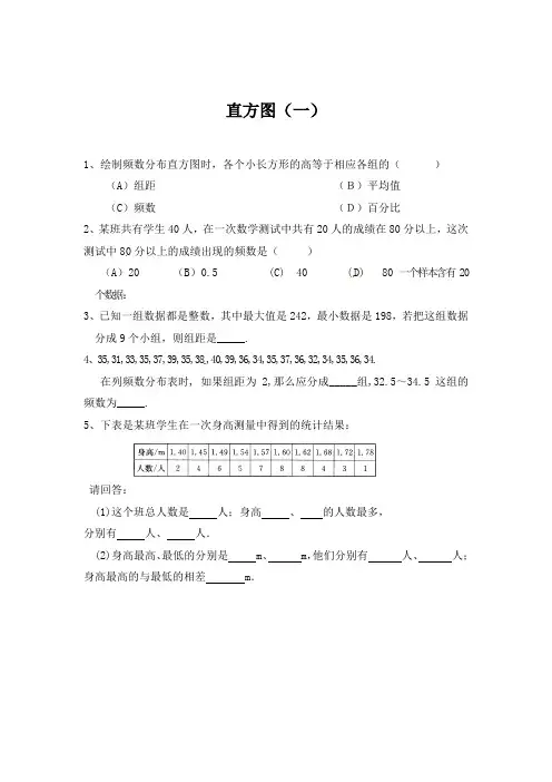 初一数学人教版下第十章直方图
