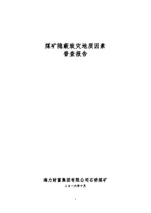 隐蔽致灾地质因素普查报告(修改)
