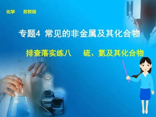 步步高高考化学大一轮复习(苏教版通用)配套课件：专题四排查落实练八硫、氮及其化合物PPT
