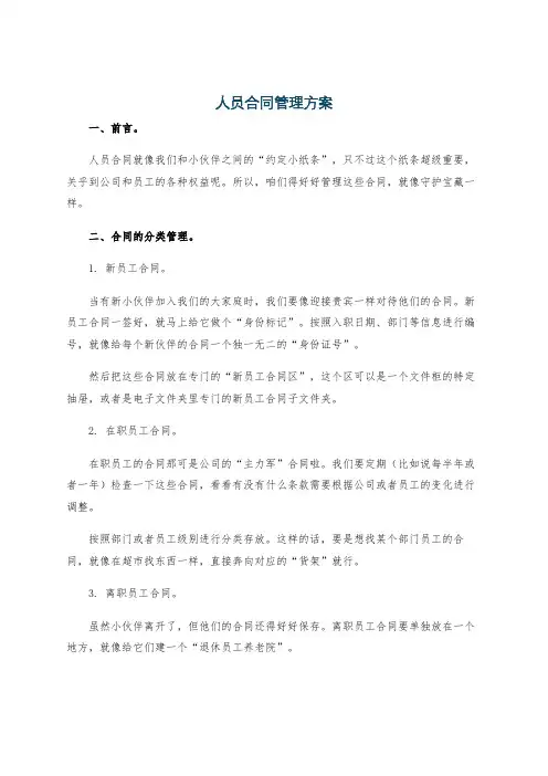 人员合同管理方案
