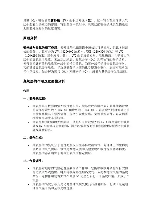 臭氧吸收的是红外线还是紫外线