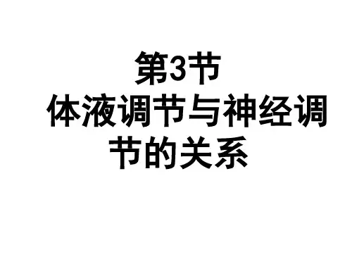 体液调节与神经调节的关系【新教材】人教版(2019)