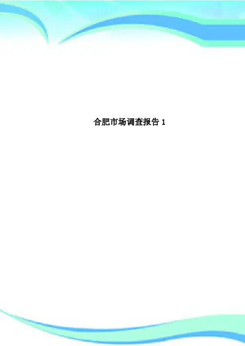 合肥市场调查分析报告