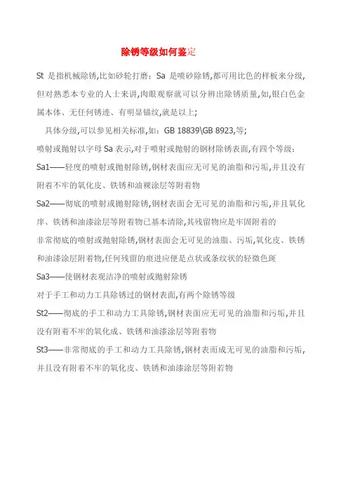 除锈Sa等级如何鉴定