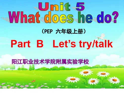 六年级上册英语课件Unit 5 What does he do？人教(PEP) (3)PPT