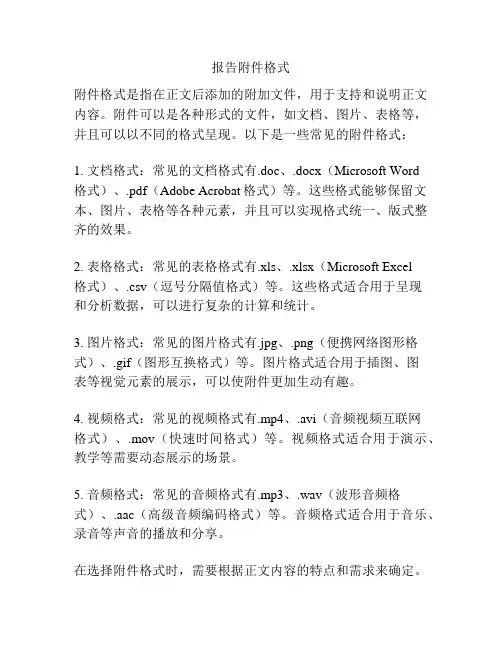 报告附件格式