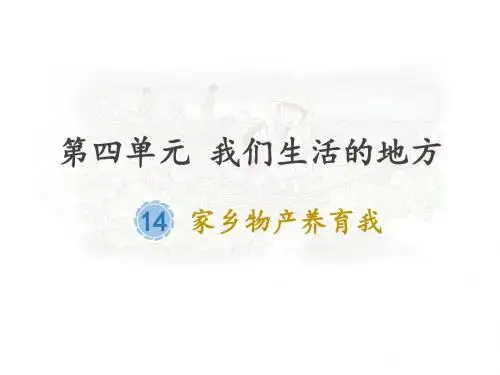 【精选】二年级上册道德与法制课件-14. 家乡物产养育我｜人教(新版)  (共19张PPT)