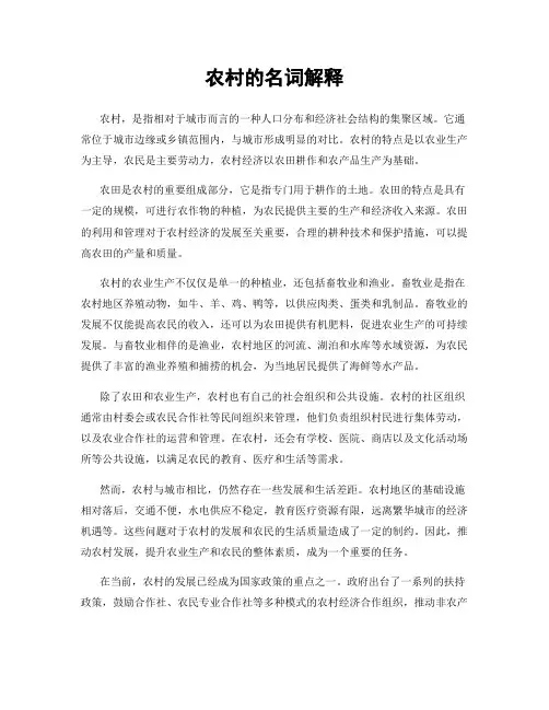 农村的名词解释