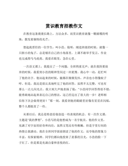 赏识教育招教作文
