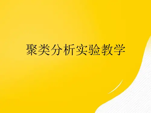 【优秀文档】聚类分析实验教学PPT