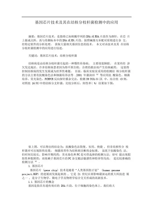 基因芯片技术及其在结核分枝杆菌检测中的应用