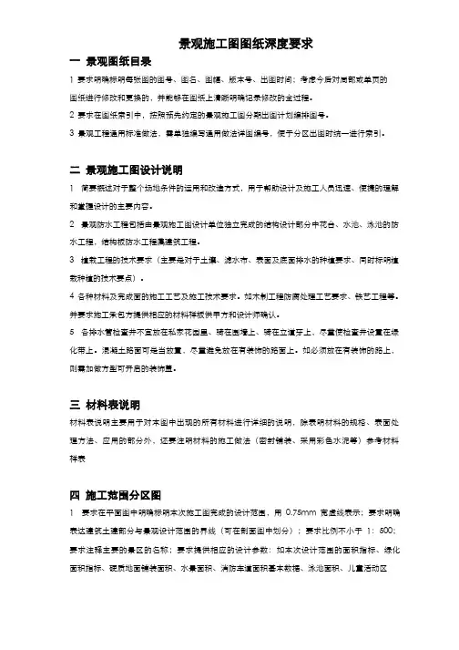 景观施工图图纸深度要求
