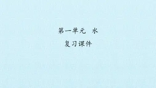 湘科版科学一年级下册 第一单元 水复习课件