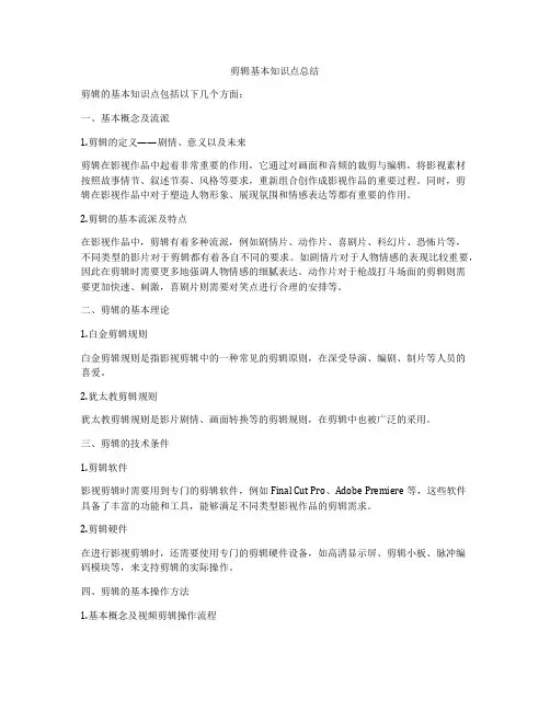 剪辑基本知识点总结