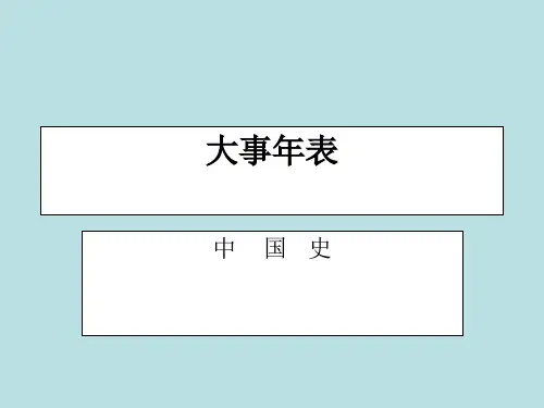 高中历史必修一大年事表