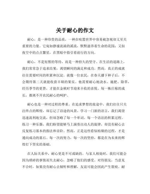 关于耐心的作文