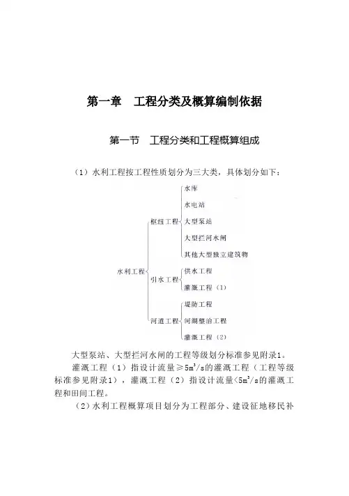 水总429号水利工程设计概估算编制规定