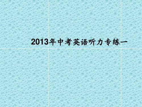 2013年中考英语听力专练含听力音频 ppt课件