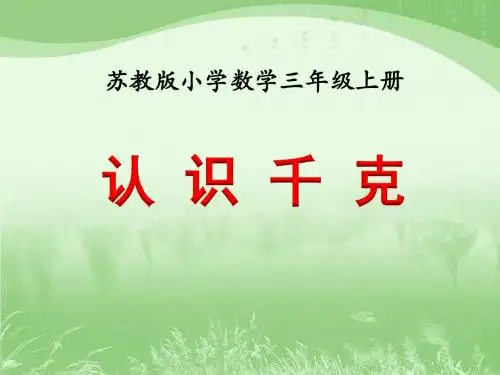 苏教版三年级数学上册第二单元《千克和克》课件集(共4课时)