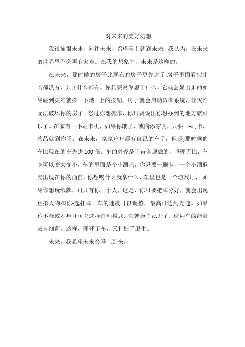 对未来的美好幻想作文