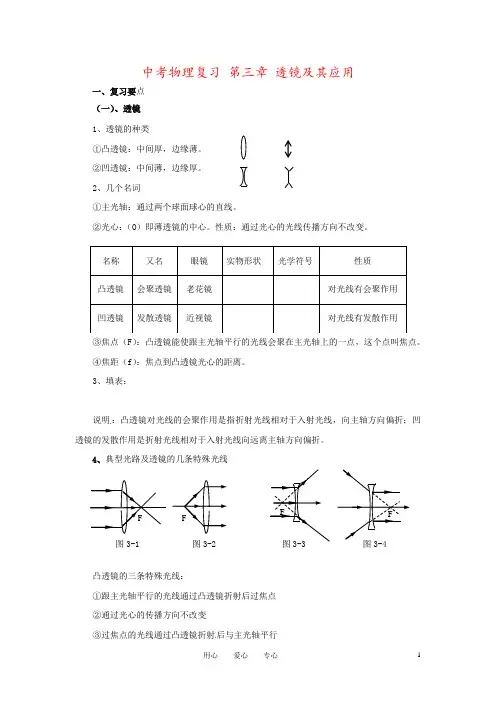 中考物理复习 第三章 透镜及其应用