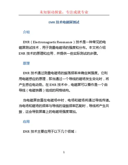 EMR技术电磁屏测试