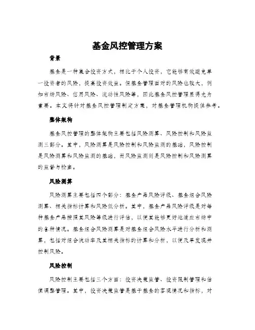 基金风控管理方案