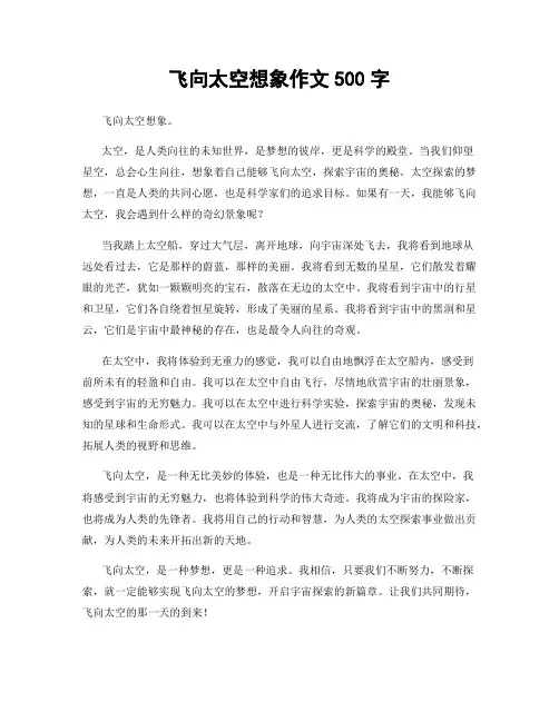 飞向太空想象作文500字