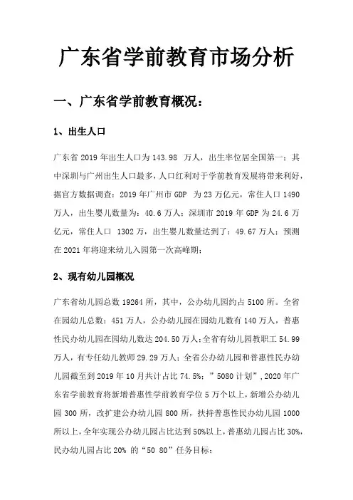 广东省学前教育市场分析