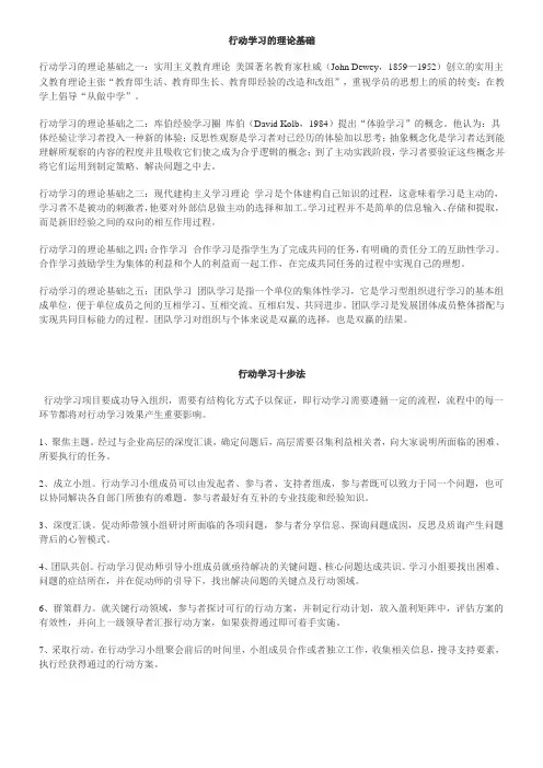 行动学习理论及操作方法