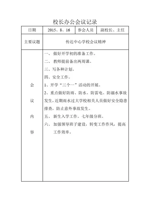 校长办公会议记录1