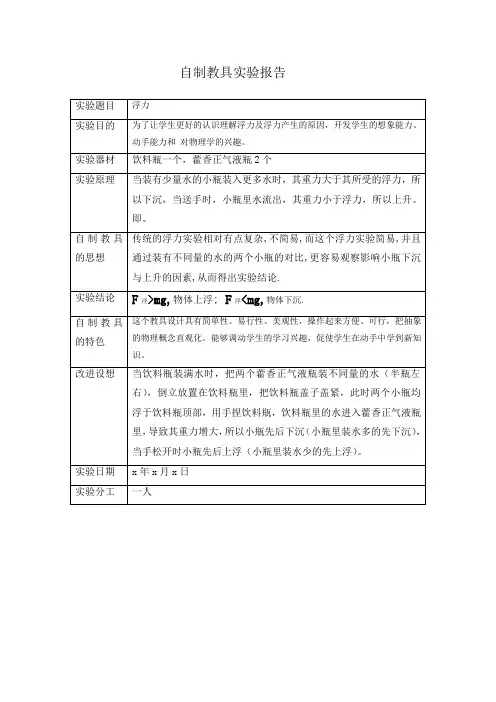 自制教具(浮力)